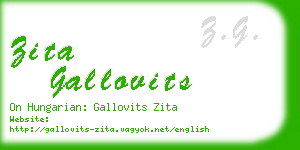 zita gallovits business card